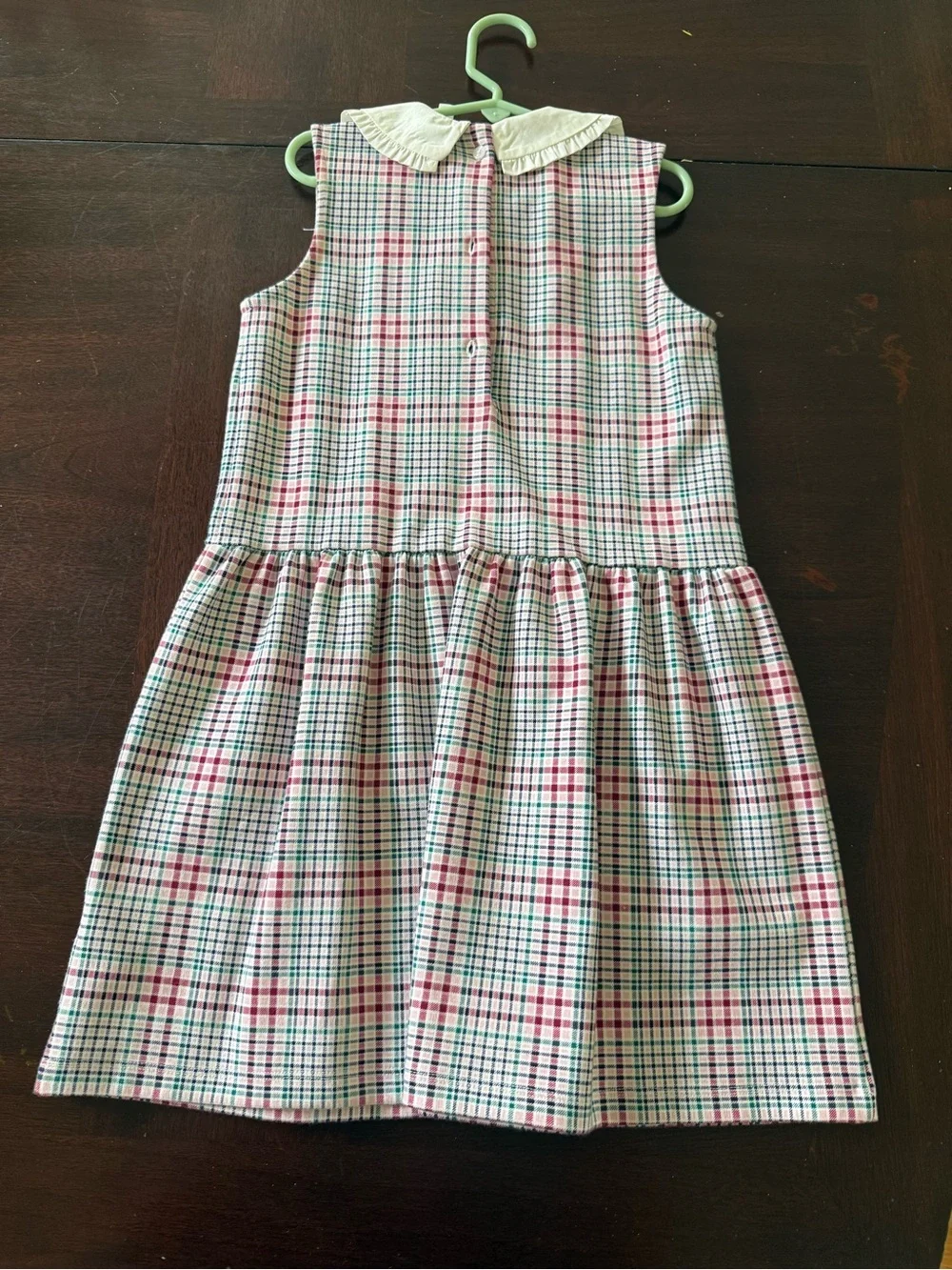 Janie and Jack White Collar Plaid Dress with Pink & Blue Checks